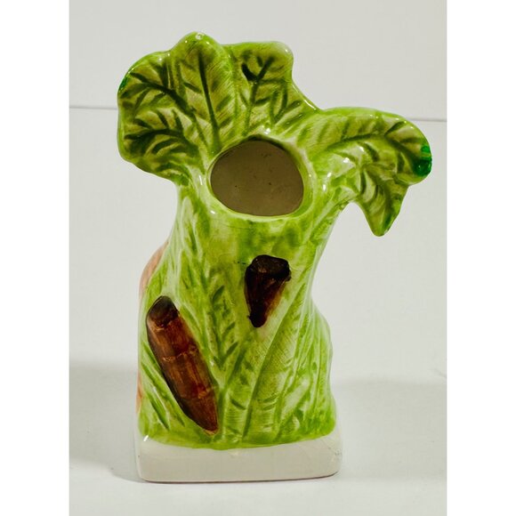 Vintage California Flamingo & Palm Tree Ceramic Toothpick Holder Decoration - Picture 5 of 12